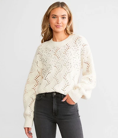 Rhinestone Pointelle Sweater