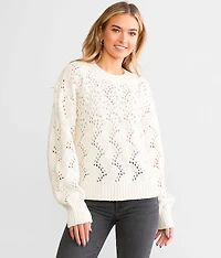 Rhinestone Pointelle Sweater