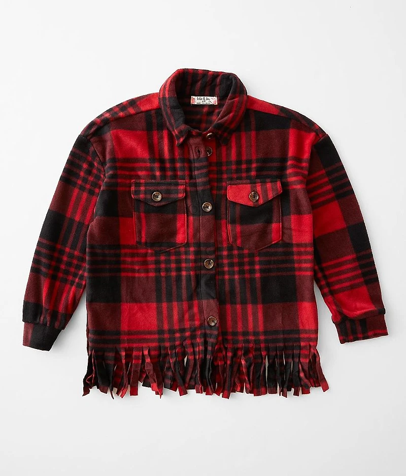 Girls - Cobie Fleece Fringe Shacket