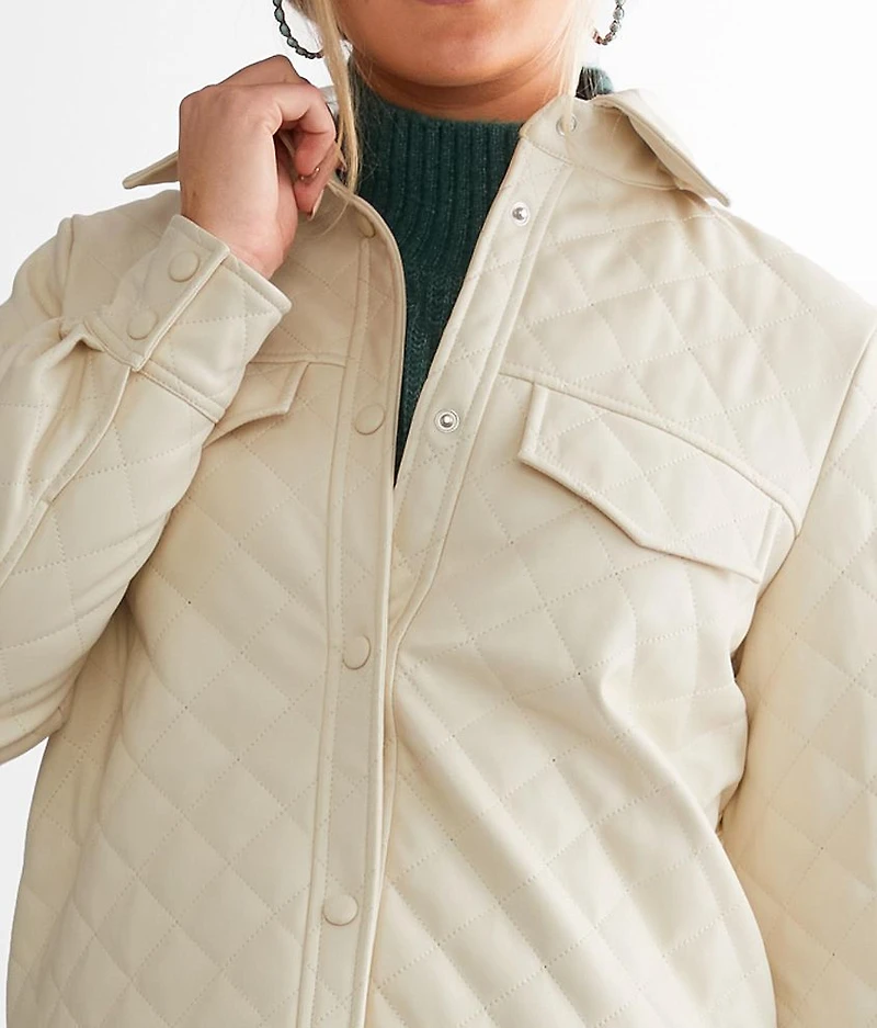 Faux Leather Shacket
