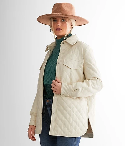 Faux Leather Shacket