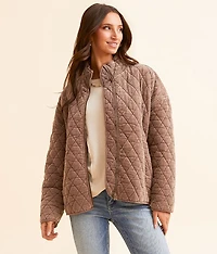 Diamond Quilted Corduroy Shacket