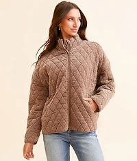 Diamond Quilted Corduroy Shacket