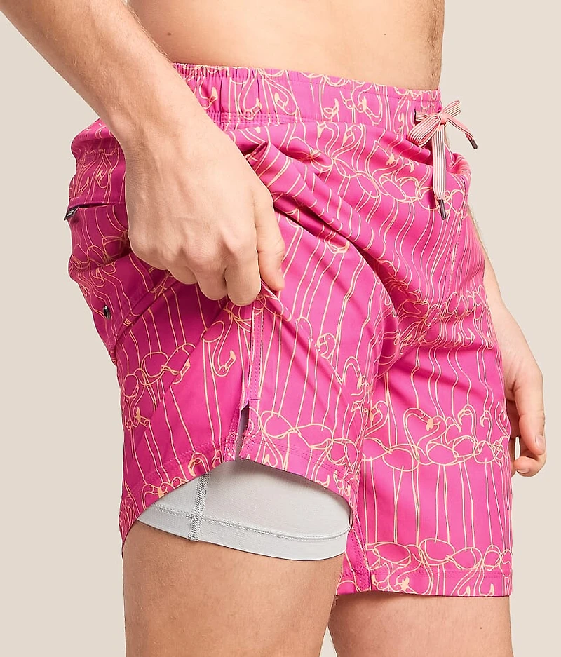 Oh Buoy Flamingo Stretch Swim Trunks
