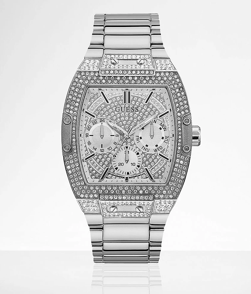Silver-Tone Glitz Watch