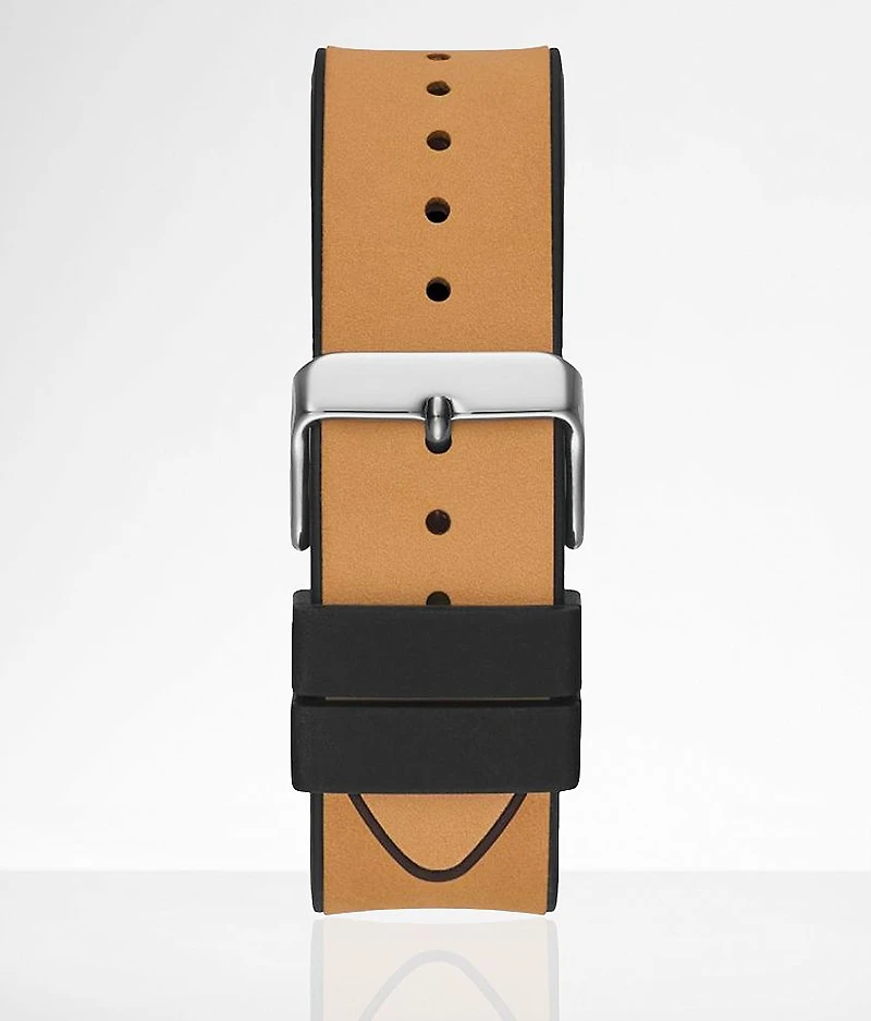 Leather Silicone Flex Watch