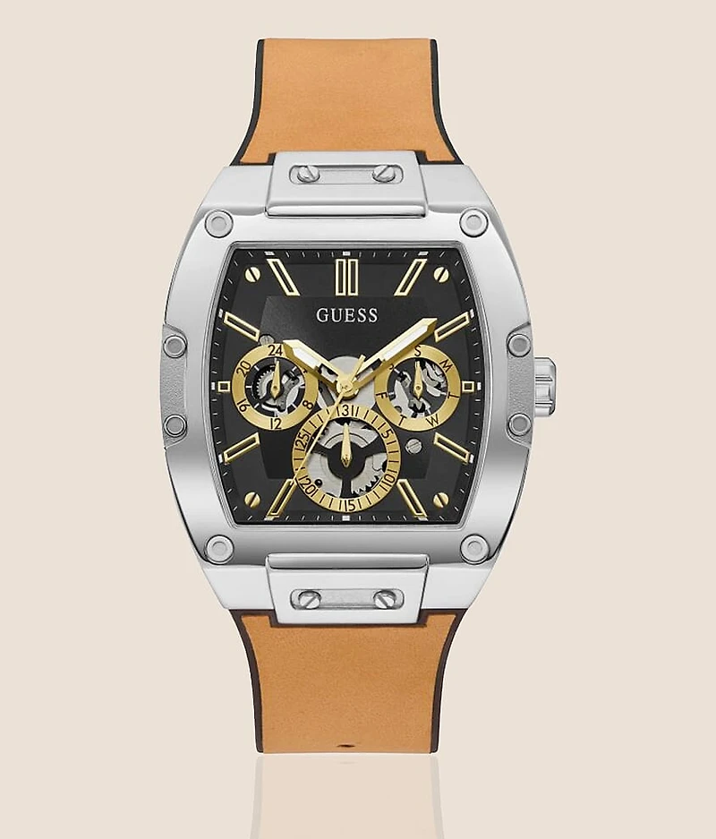 Leather Silicone Flex Watch