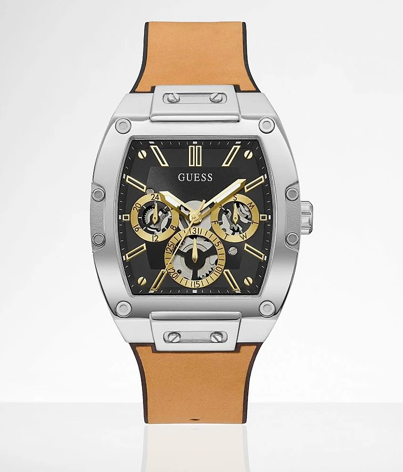 Leather Silicone Flex Watch