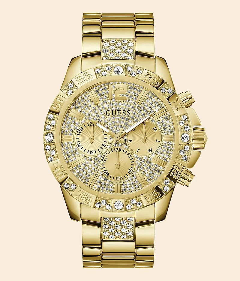 Gold Tone Crystal Watch