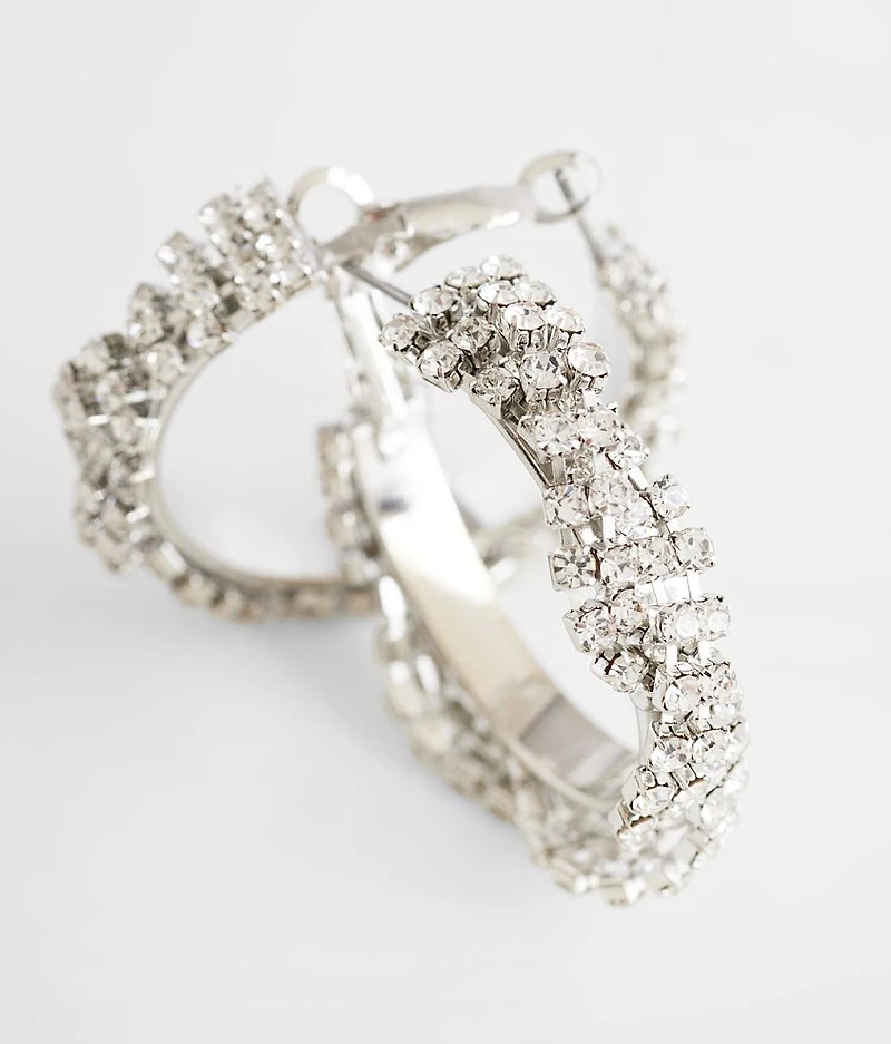 Twisted Glitz Hoop Earring