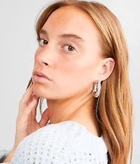 Twisted Glitz Hoop Earring