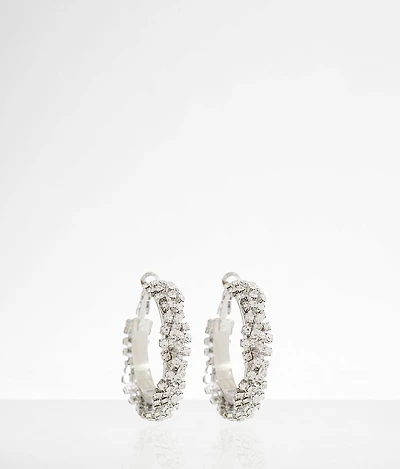 Twisted Glitz Hoop Earring