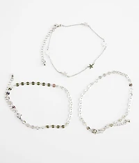 3 Pack Star Ankle Bracelet Set
