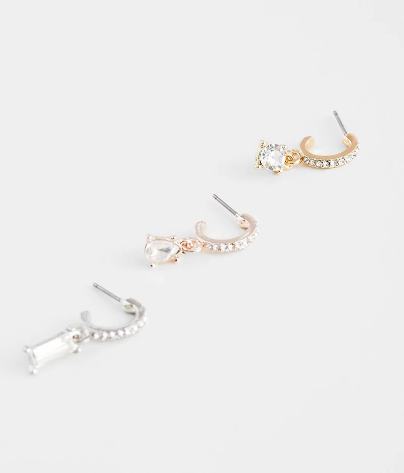 3 Pack Glitz Earring Set