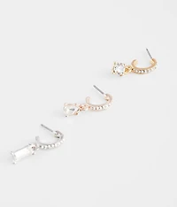3 Pack Glitz Earring Set