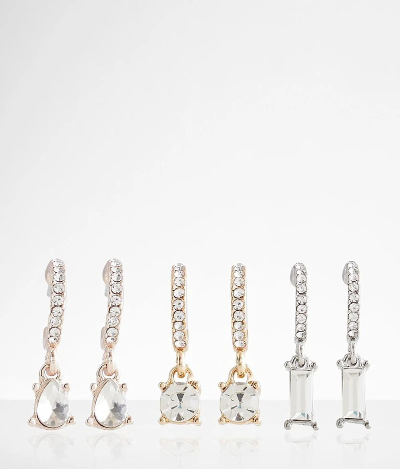 3 Pack Glitz Earring Set
