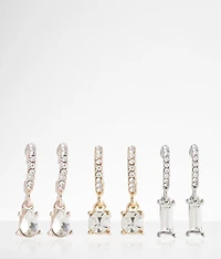 3 Pack Glitz Earring Set