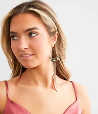 Feather Fringe Drop Earring