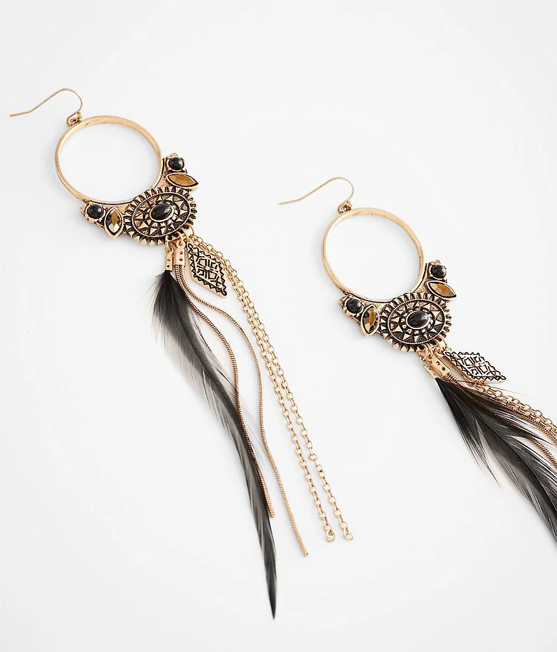 Western Feather Drop Earring