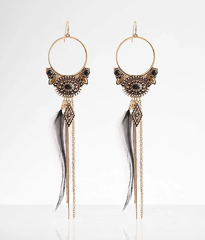 Western Feather Drop Earring
