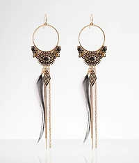 Western Feather Drop Earring