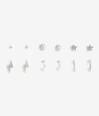 6 Pack Glitz Earring Set