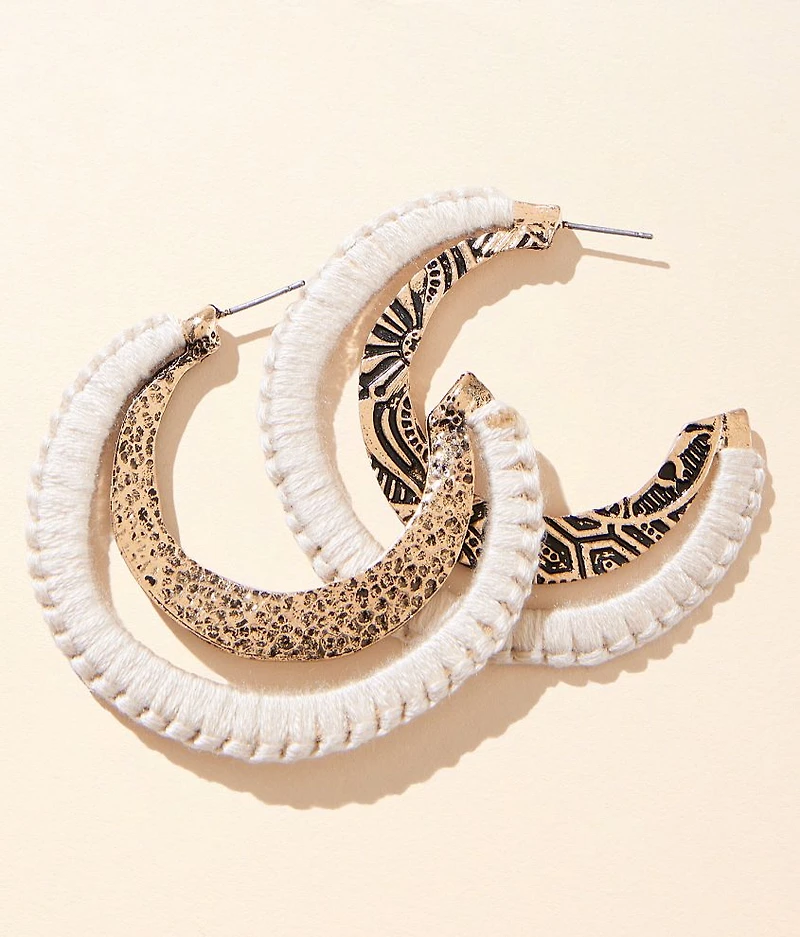 Thread Wrapped Hoop Earring