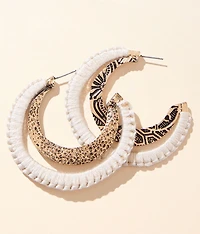 Thread Wrapped Hoop Earring