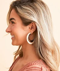 Thread Wrapped Hoop Earring