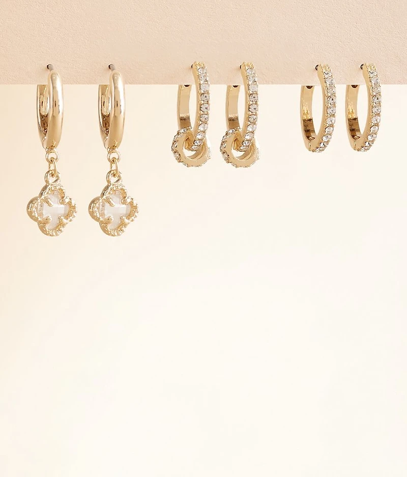 3 Pack Glitz Earring Set