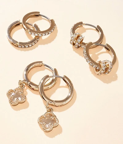 3 Pack Glitz Earring Set