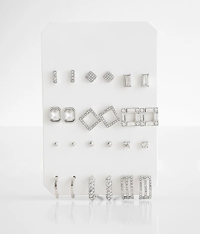 12 Pack Stud Earring Set