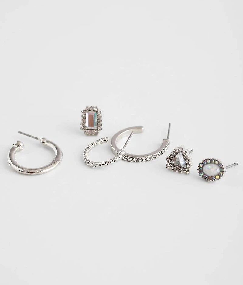 6 Pack Dainty Rhinestone Earring Set