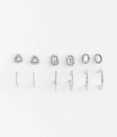 6 Pack Dainty Rhinestone Earring Set
