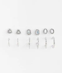 6 Pack Dainty Rhinestone Earring Set