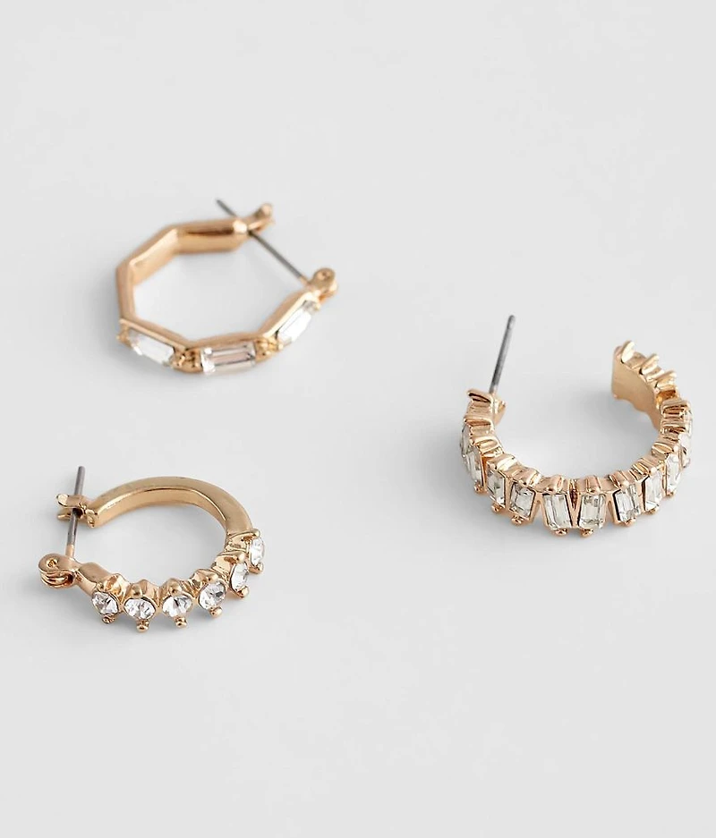 3 Pack Glitz Earring Set