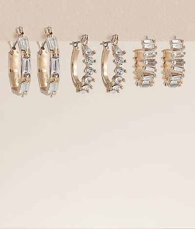 3 Pack Glitz Earring Set