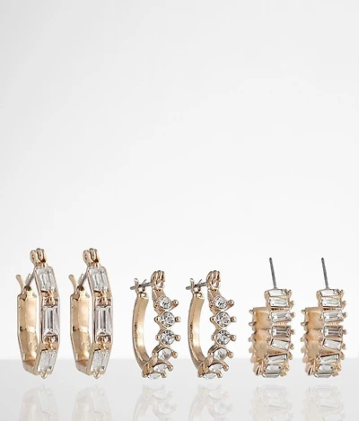 3 Pack Glitz Earring Set