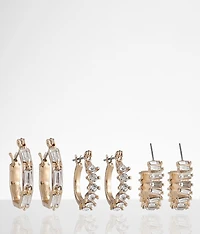3 Pack Glitz Earring Set
