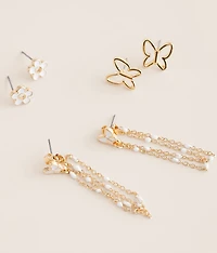 3 Pack Butterfly Earring Set