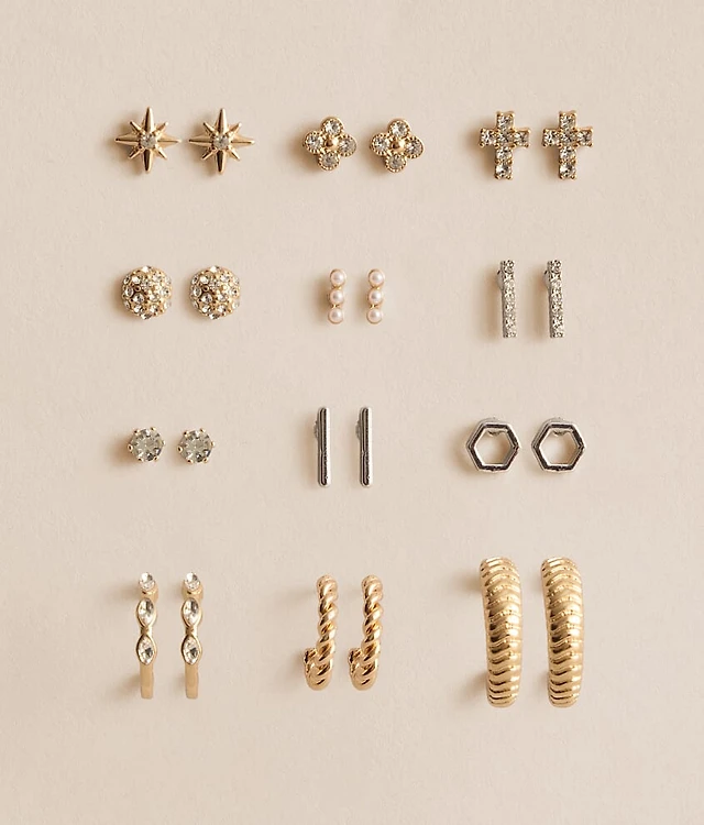 12 Pack Glam Earring Set
