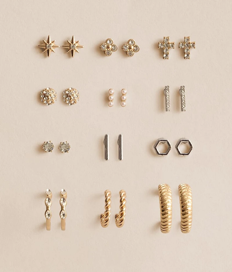 12 Pack Glam Earring Set