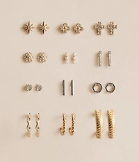 12 Pack Glam Earring Set