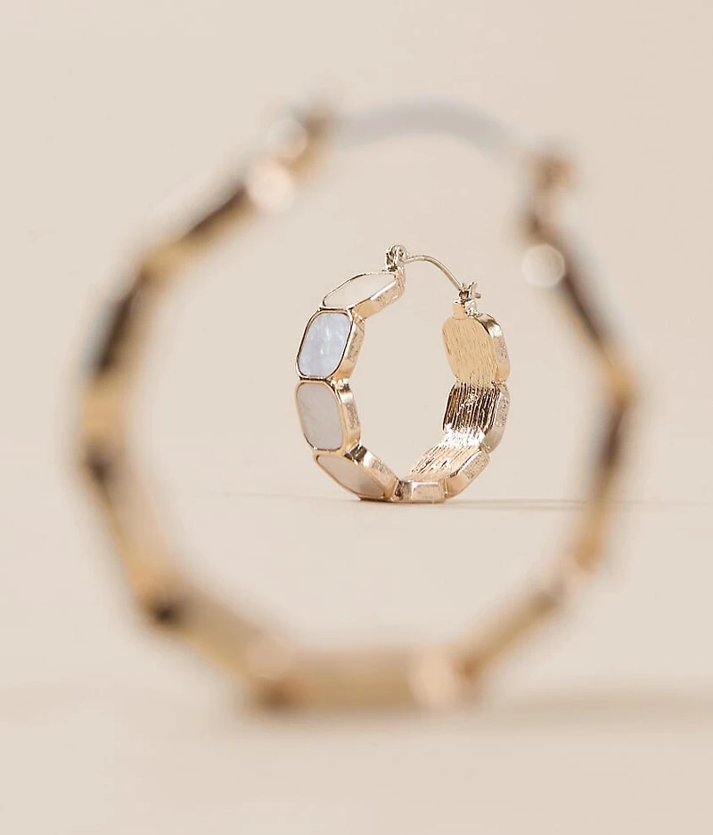 Mother Of Pearl Hoop Earring