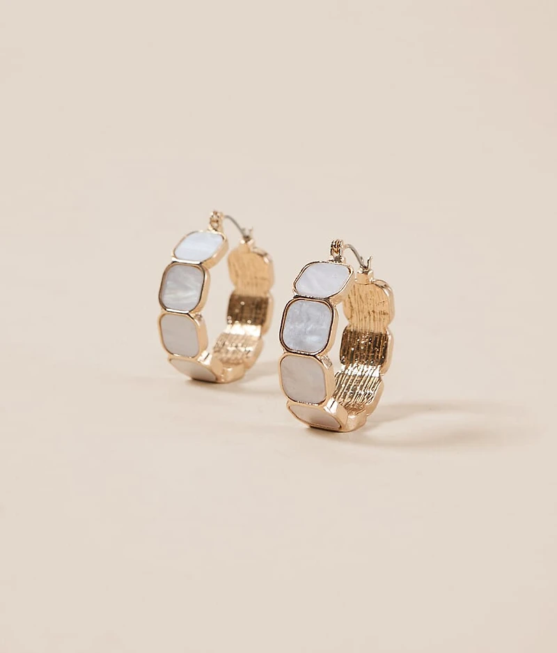 Mother Of Pearl Hoop Earring
