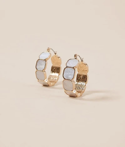 Mother Of Pearl Hoop Earring