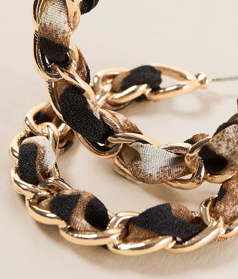 Fabric Wrapped Hoop Earring