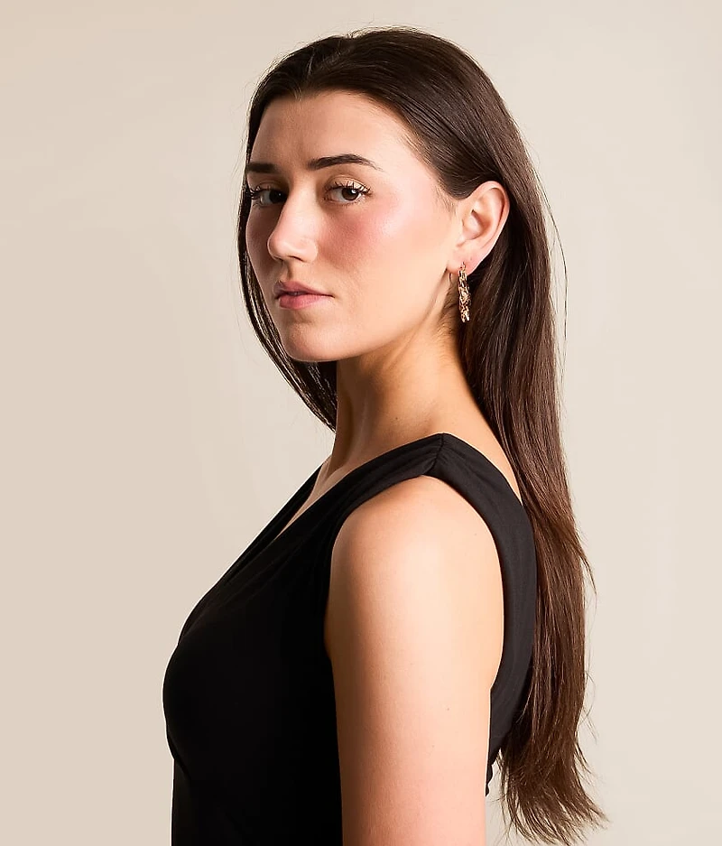 Fabric Wrapped Hoop Earring