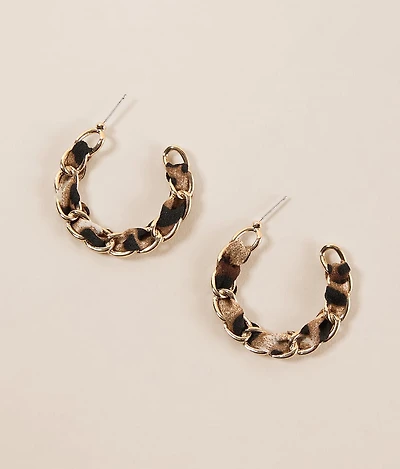 Fabric Wrapped Hoop Earring