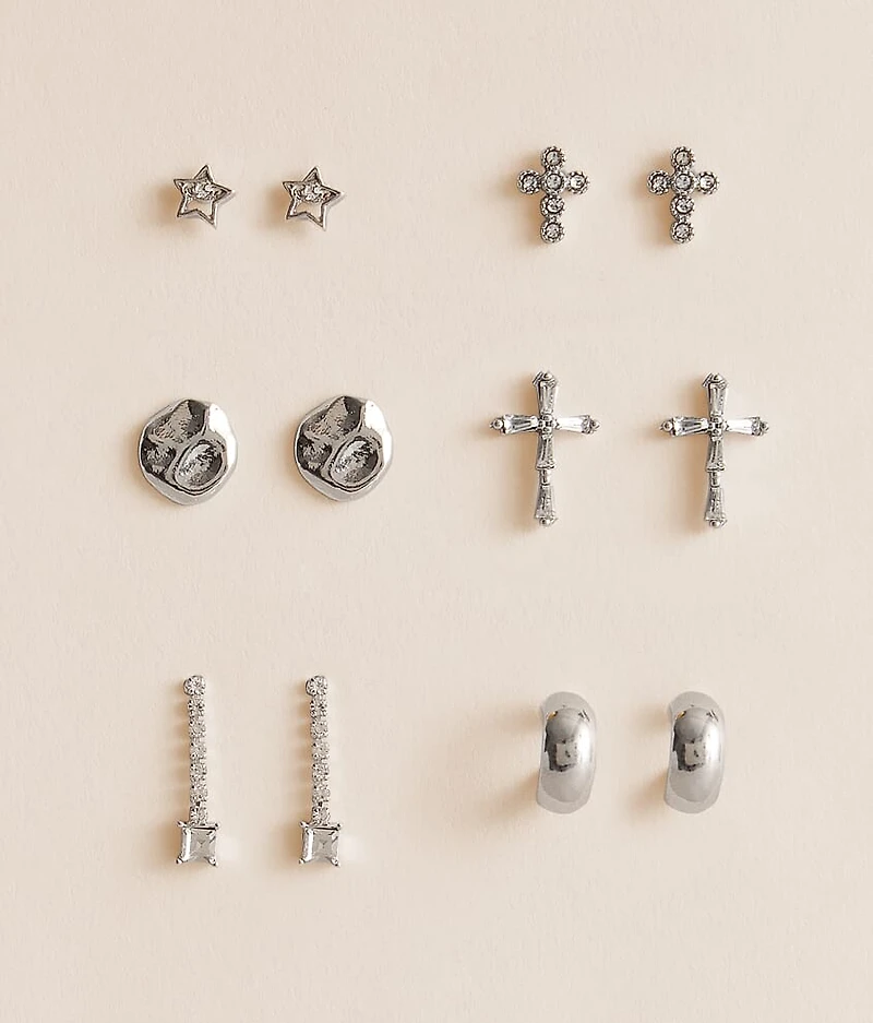 6 Pack Glitz Earring Set